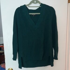 Express Deep Green V-Neck Sweater
